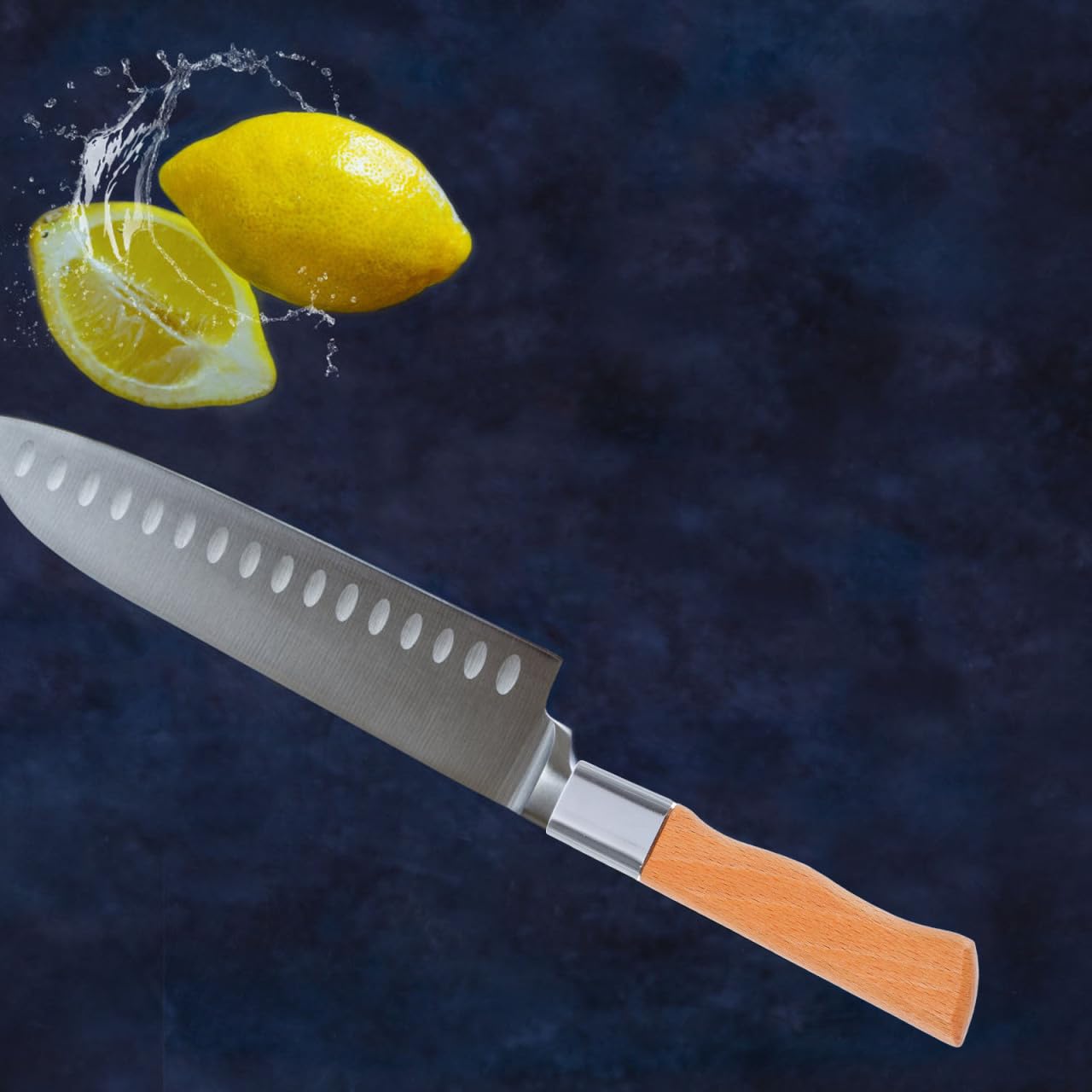 Mango de Madera de Haya para Cuchillo, Tirador Repuesto Ergonómico con Diseño de Pájaro Plateado, Accesorio Manual para Reparación y Fabricación de Cuchillería, Pequeño