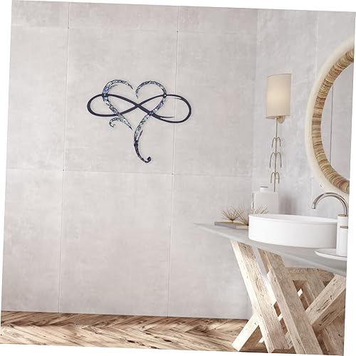Miniatura 4 de ARTIBETTER Colgante de metal para colgar en la pared, diseño de corazón, arte de metal, letrero de pared de amor, escultura de corazón, decoración