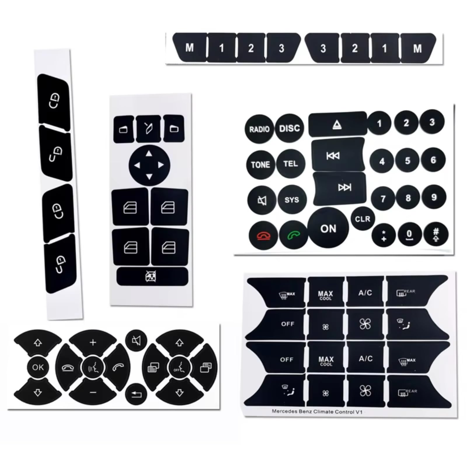 ステッカー Compatible With W204 C250 C350 E-Class ML For GL For GLK 2008 2009 2010 2011 2012 2013 2014 対応 車ボタン修理ステッカー マット