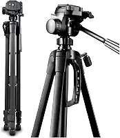 Tripé Profissional Universal 1,80 Metros Preto 360° para Câmeras Fotográficas com Suporte de Celular e Bolsa