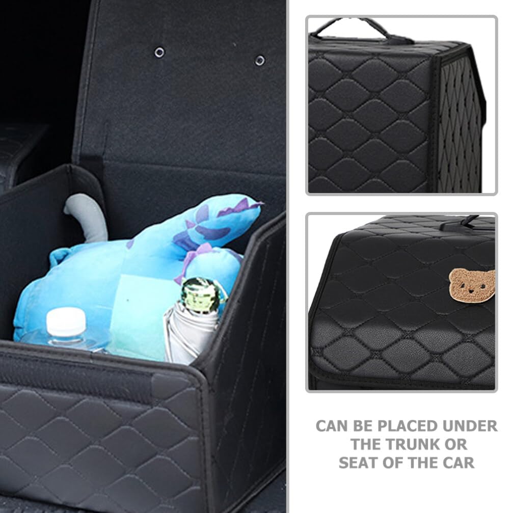Gatuida Caja Organizadora para Maletero de Coche Oso, Plegable, Piel