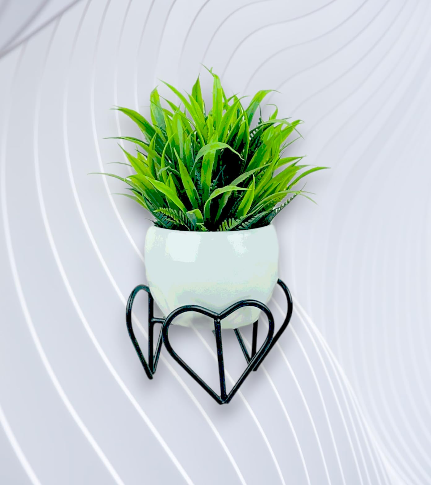 Homace Multicolour Metal Pot with Heart Stand for Table top Home Decor Balcony Office and Indoor/Outdoor Gardening Plant Gifting Valentine’s Day & New Year (White) (B0CQYWSMBX) Amazon Price History, Amazon Price Tracker
