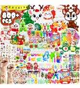 BicMan 801PCS Christmas Party Favors for Kids – Treasure Box Prizes, Pop Fidget Keychains, Goodie...