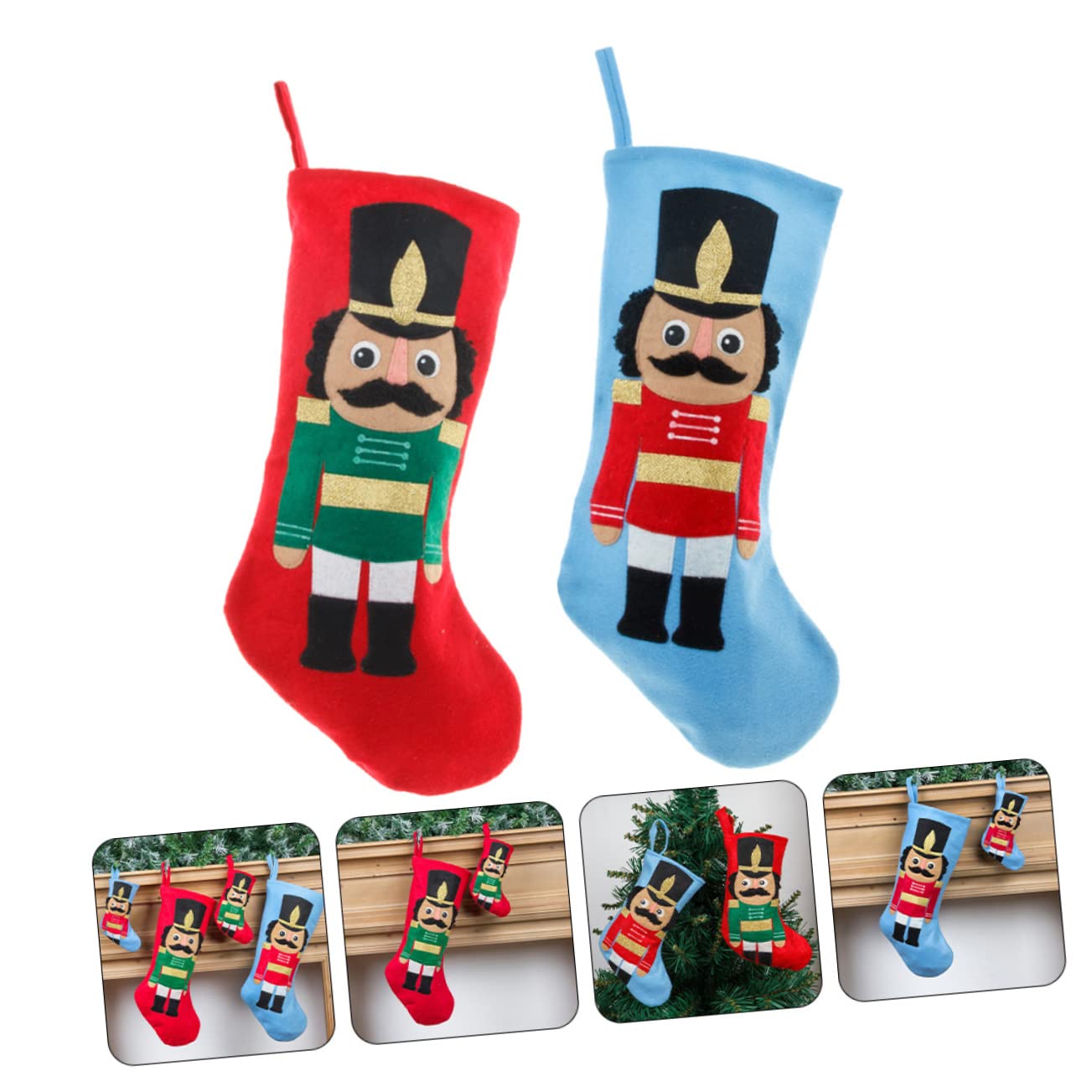 TOPBATHY 6 STK Soldat Weihnachtsstrumpf Familienweihnachtsstrümpfe Weihnachtstüten Weihnachtsdekorationen Weihnachtssocken Christbaumschmuck Weihnachtsfeier Sockenanhänger Filzstoff