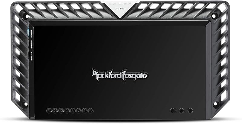 Rockford Fosgate Power T600-4 Amplificador de 4 canales de 600 vatios | Clase A/B, ideal para un sistema de rango completo de 4 vías o parlantes de componentes en la parte delantera con subs en la parte trasera
