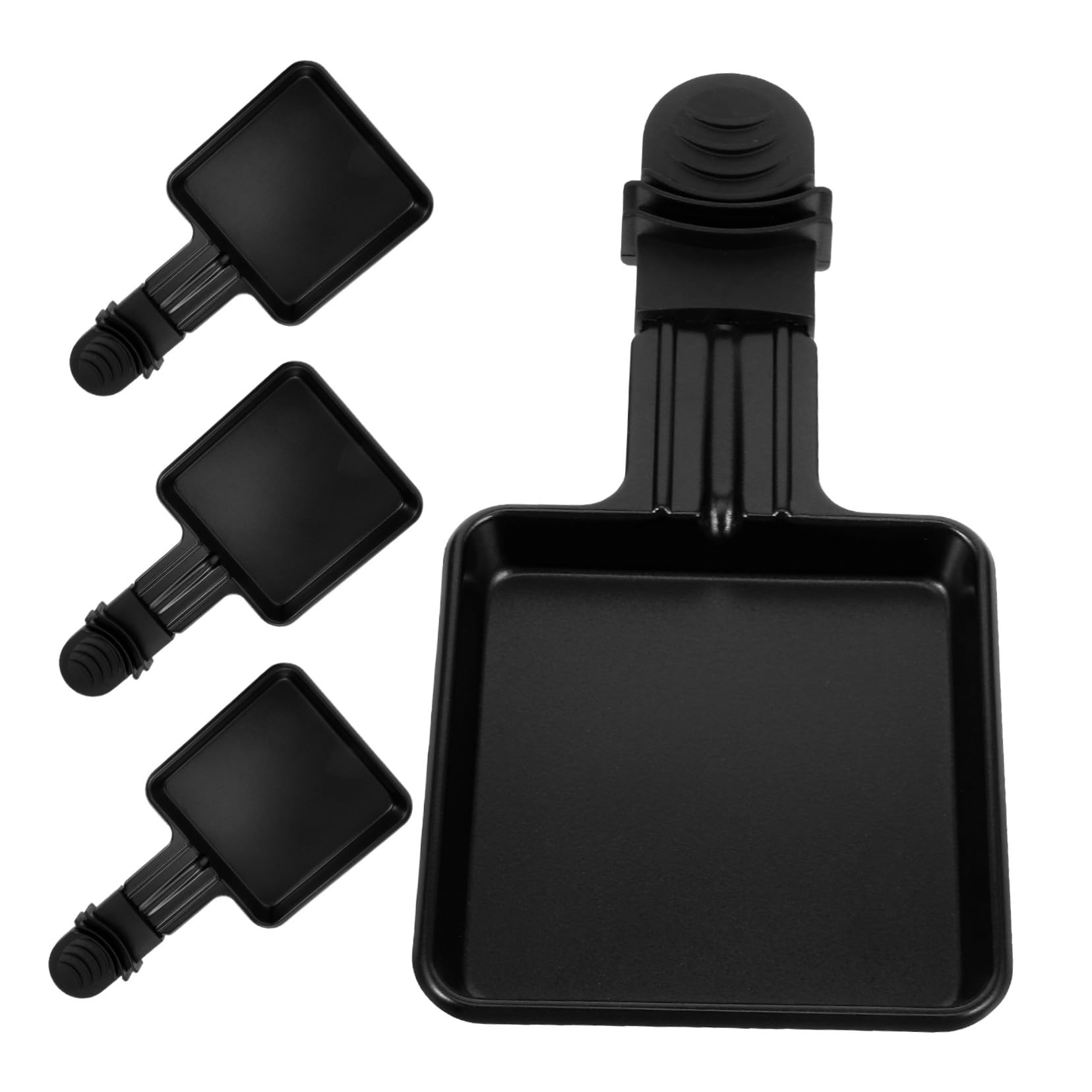 Cabilock 4 Stück Teiliges Edelstahl Raclette Grillpfännchen Mini Quadratische Käse-schmelzpfannen Hitzebeständig Wiederverwendbar für Raclette Grill und Grillgerichte