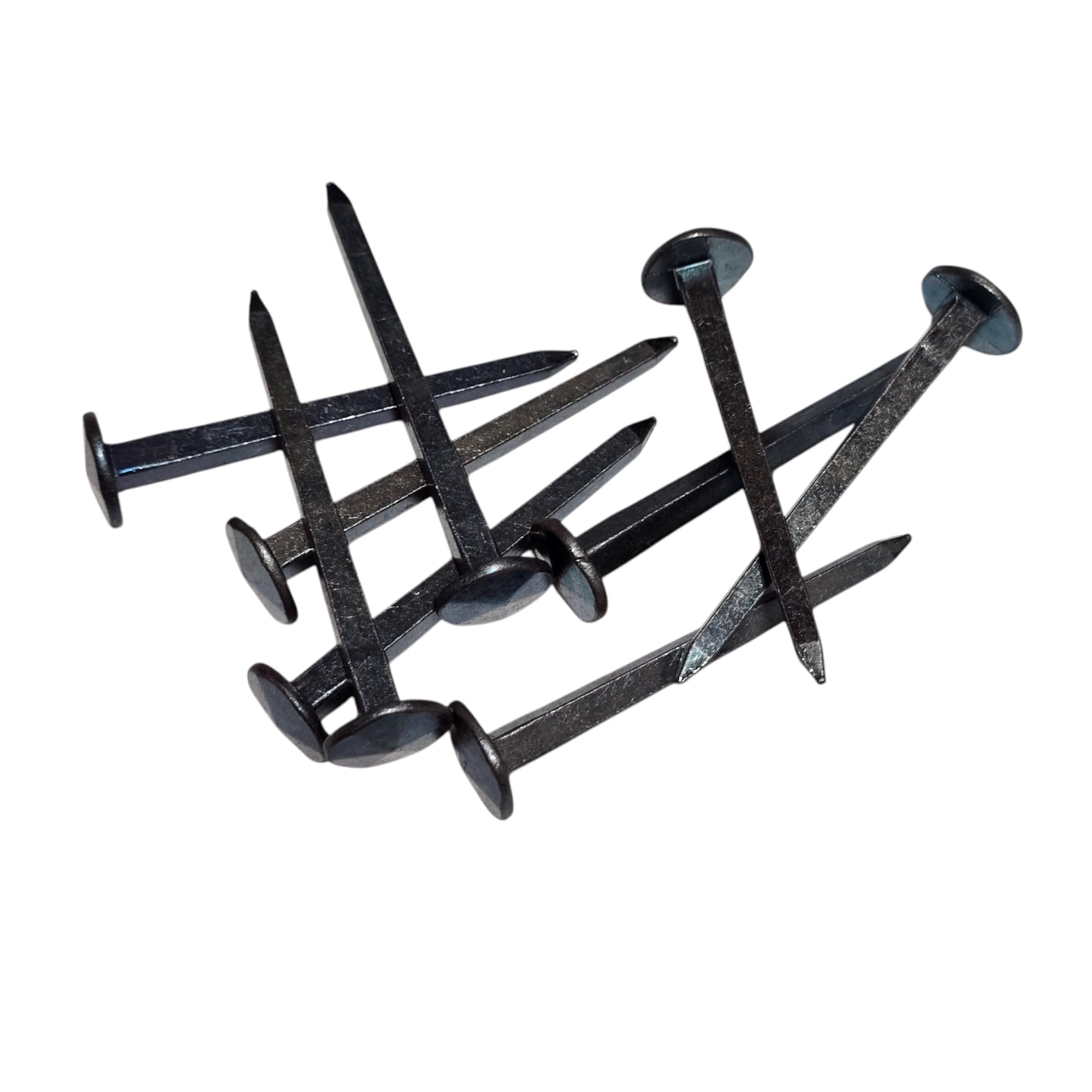Lot de 10 clous d'ancrage, 60 mm de long, forgés, aspect vieilli, surface bleu-noir