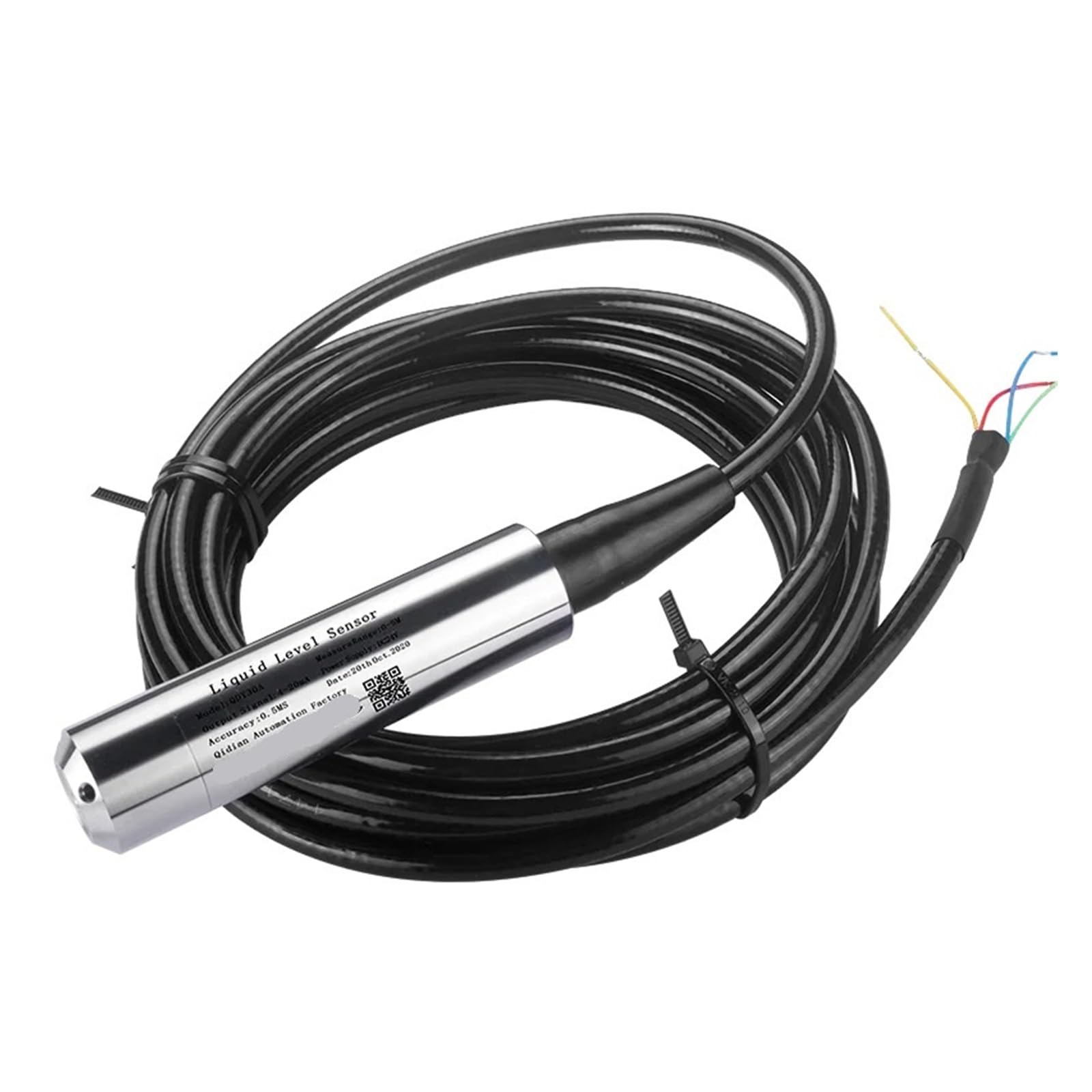 Capteur de niveau d'eau submersible en acier inoxydable DC24V 4-20mA pour cuve et puits