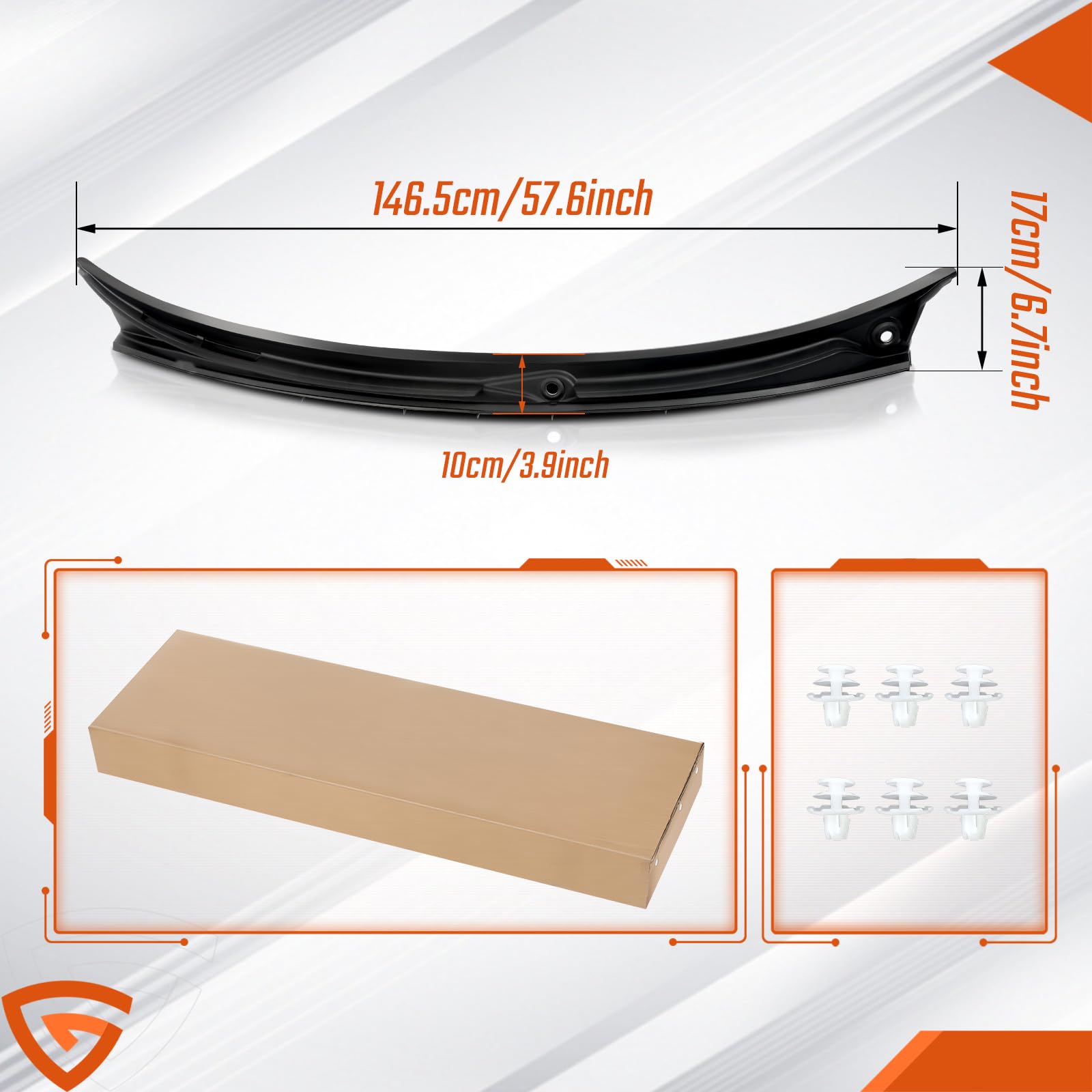 Copri tergicristallo anteriore nero 51718208483 compatibile con BMW 3 Serie E46 M3 323i 325i 330i