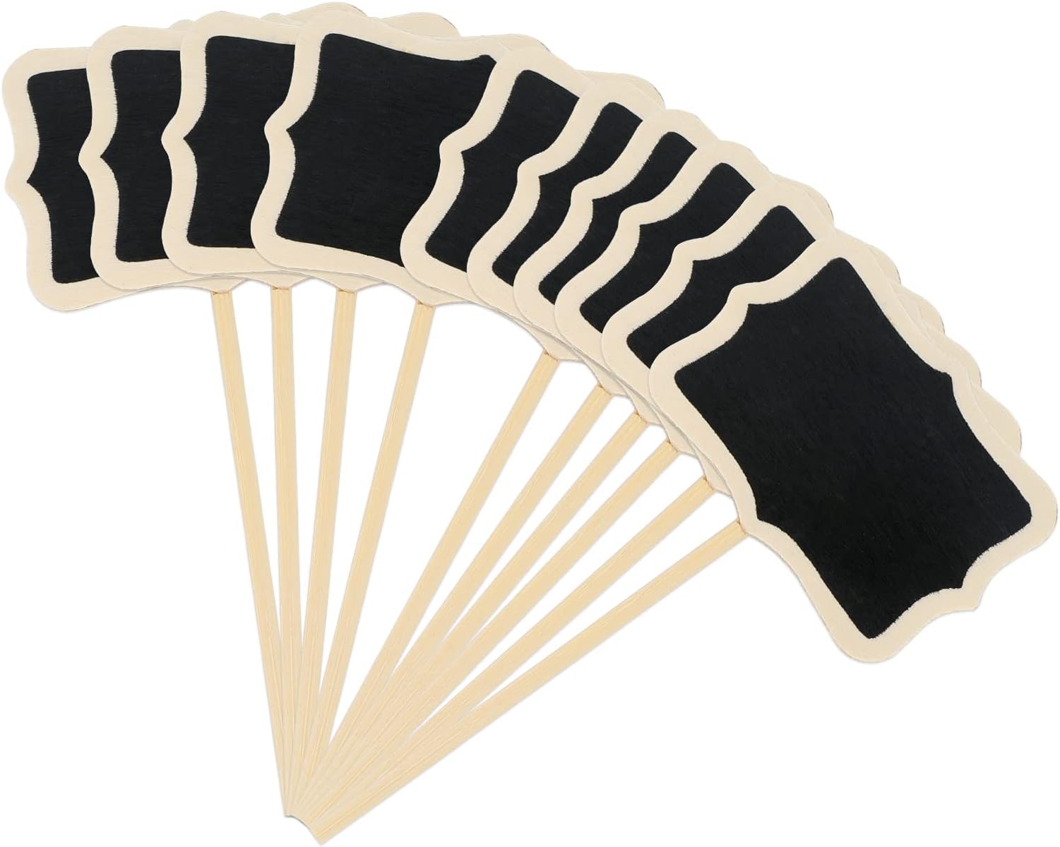 KINGLAKEPack of 20 Plant Signs Plant Stakes Wooden Board for Labelling Weatherproof Plant Signs Plug Labels Herb Signs Slate Black for Outdoor Plants Vegetables Polygon
