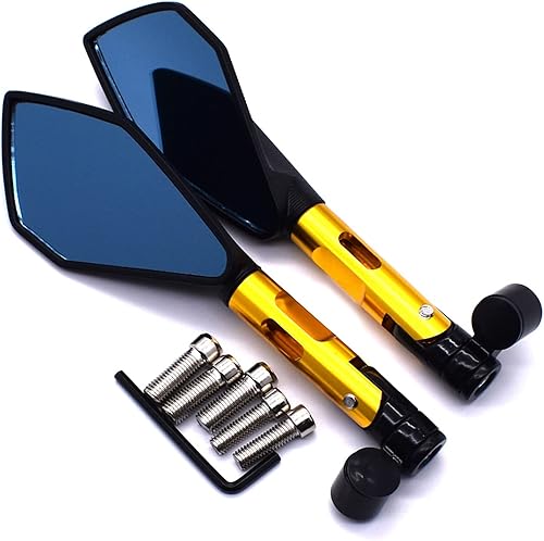 Espejo retrovisor universal de aluminio CNC de 0.315in y 0.394in para Yama-&ha FZ6 FZ1 FZ8 XJ6 MT-09 MT-07 Hon-&da CB919 CB1000R CBR600RR (color