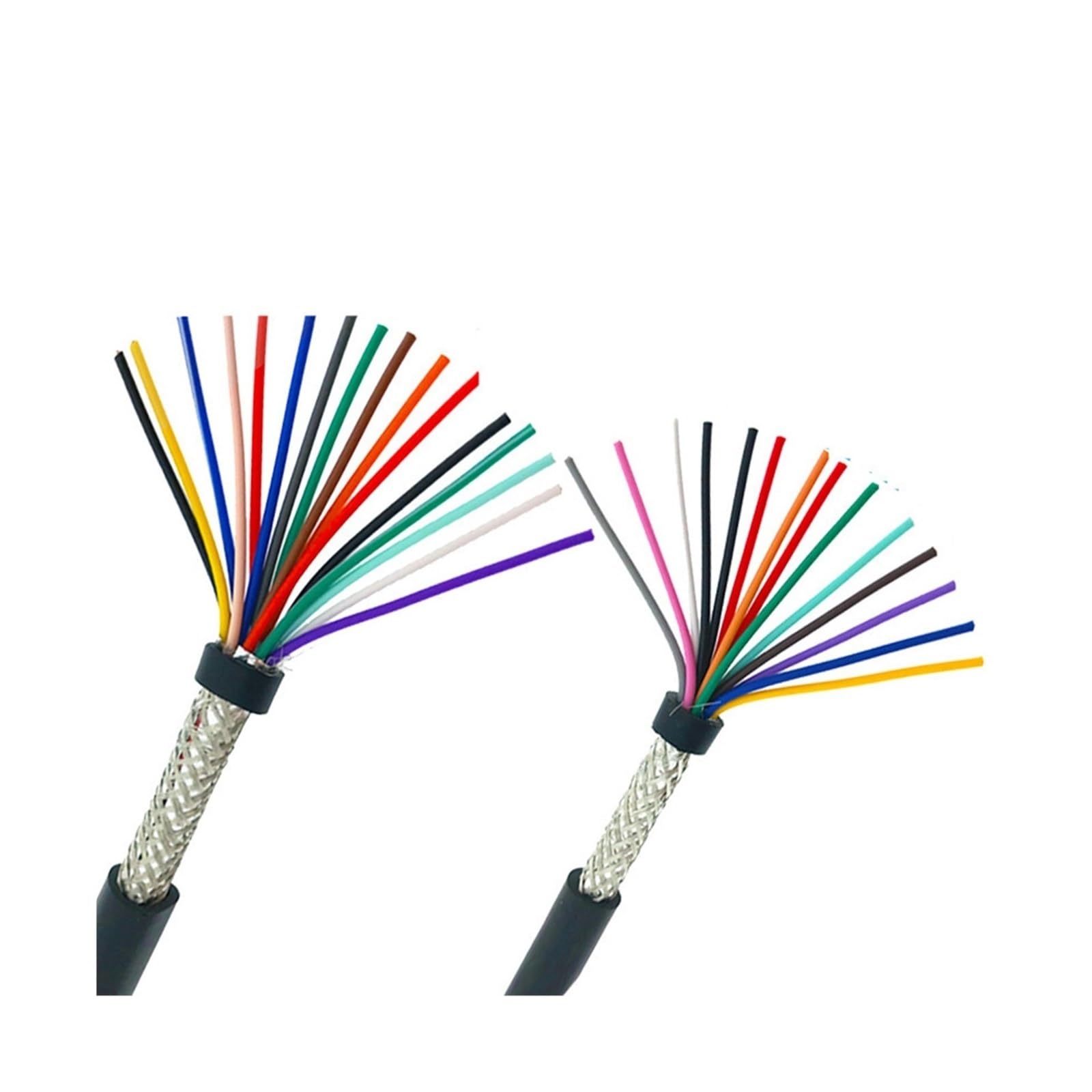 Ekranowany kabel sterowniczy 5M UL2547 RVVP, 10-20 rdzeni 24/26AWG | Przewód sygnałowy z czystej miedzi do okablowania sterującego sygnałem urządzeń przemysłowych.(10 cores,24 AWG 5m)