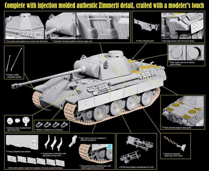 Amazon | ドラゴン 1/35 パンサー D型 ツィンメリット