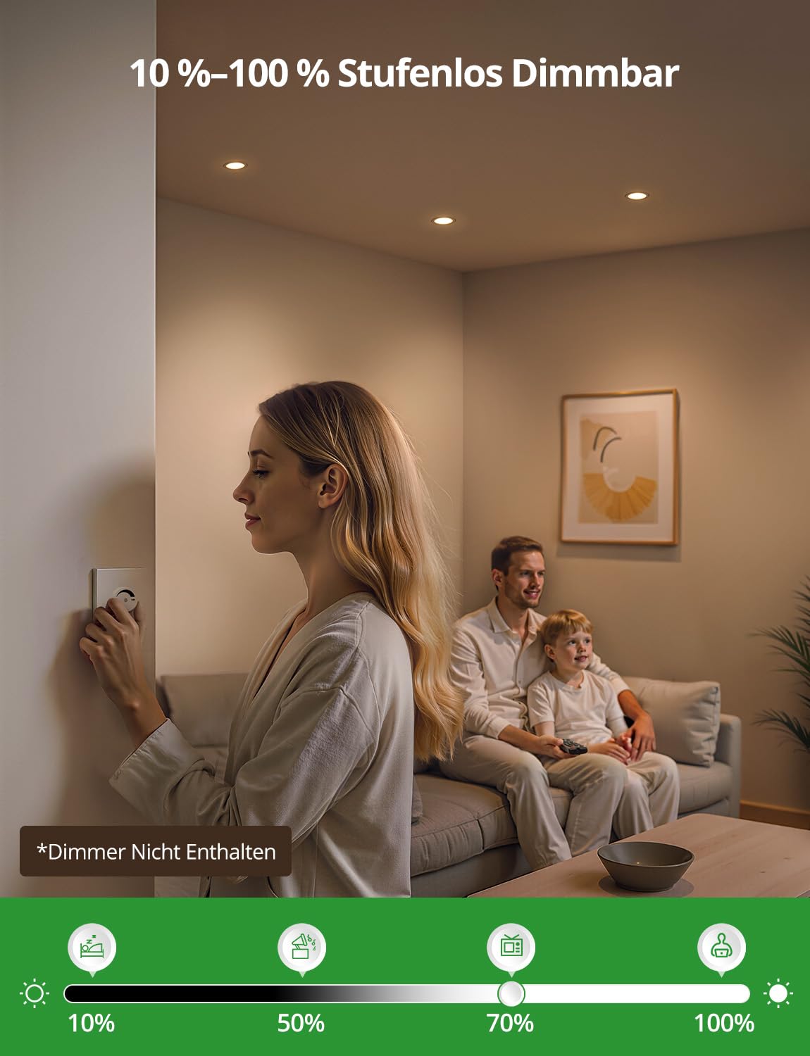 HOMEOW 20er Set LED Einbaustrahler 230V Dimmbar 68-80mm Lochmaß 5W Warmweiß Neutralweiß Kaltweiß IP44