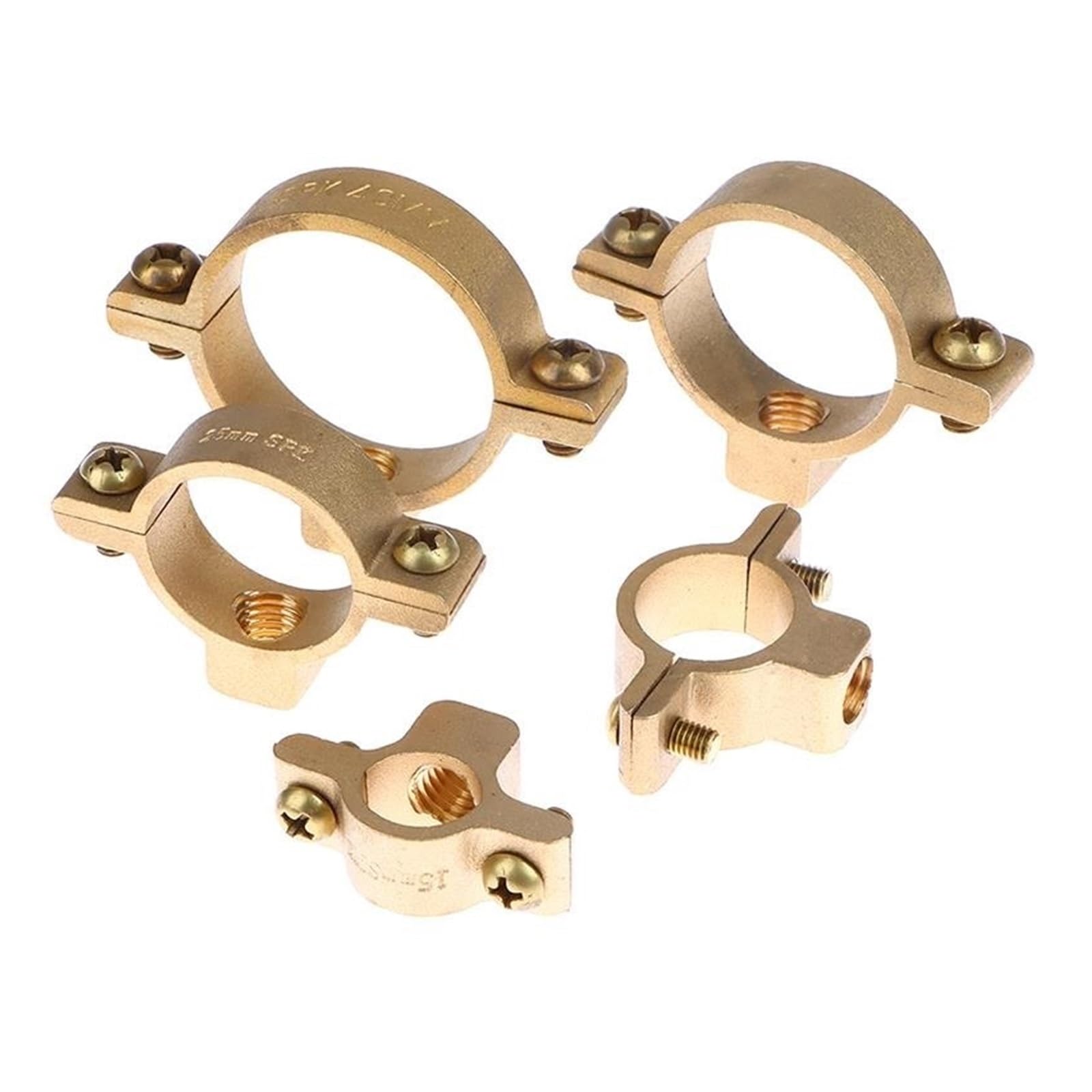 Staffa for morsetto for tubo 'acqua in ottone M10 adatta for diametro esterno di 15,22,28,35,40 mm giallo(40mm Range 40-42mm)