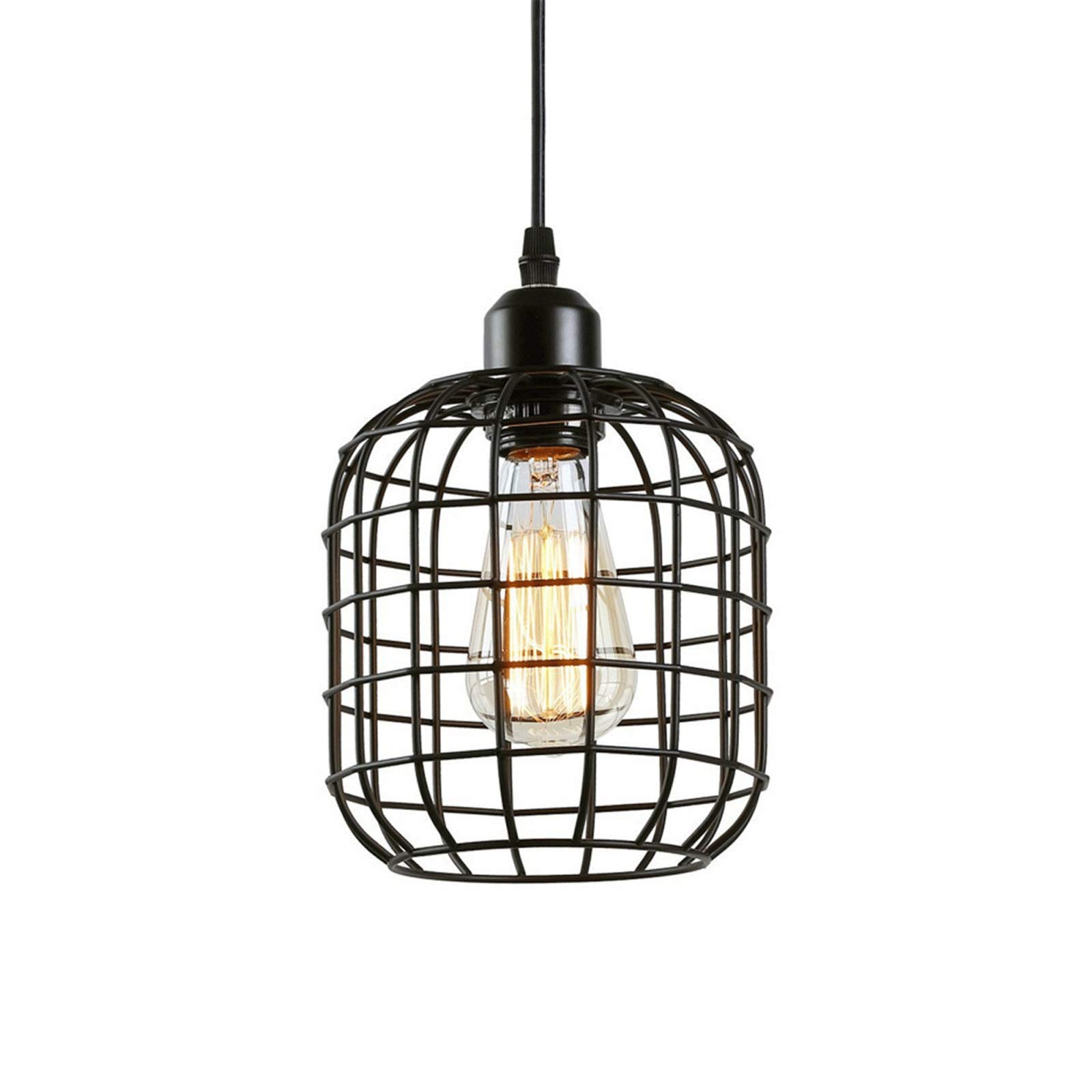 Lustre de salon moderne avec abat-jour en cage métallique rétro AC240V