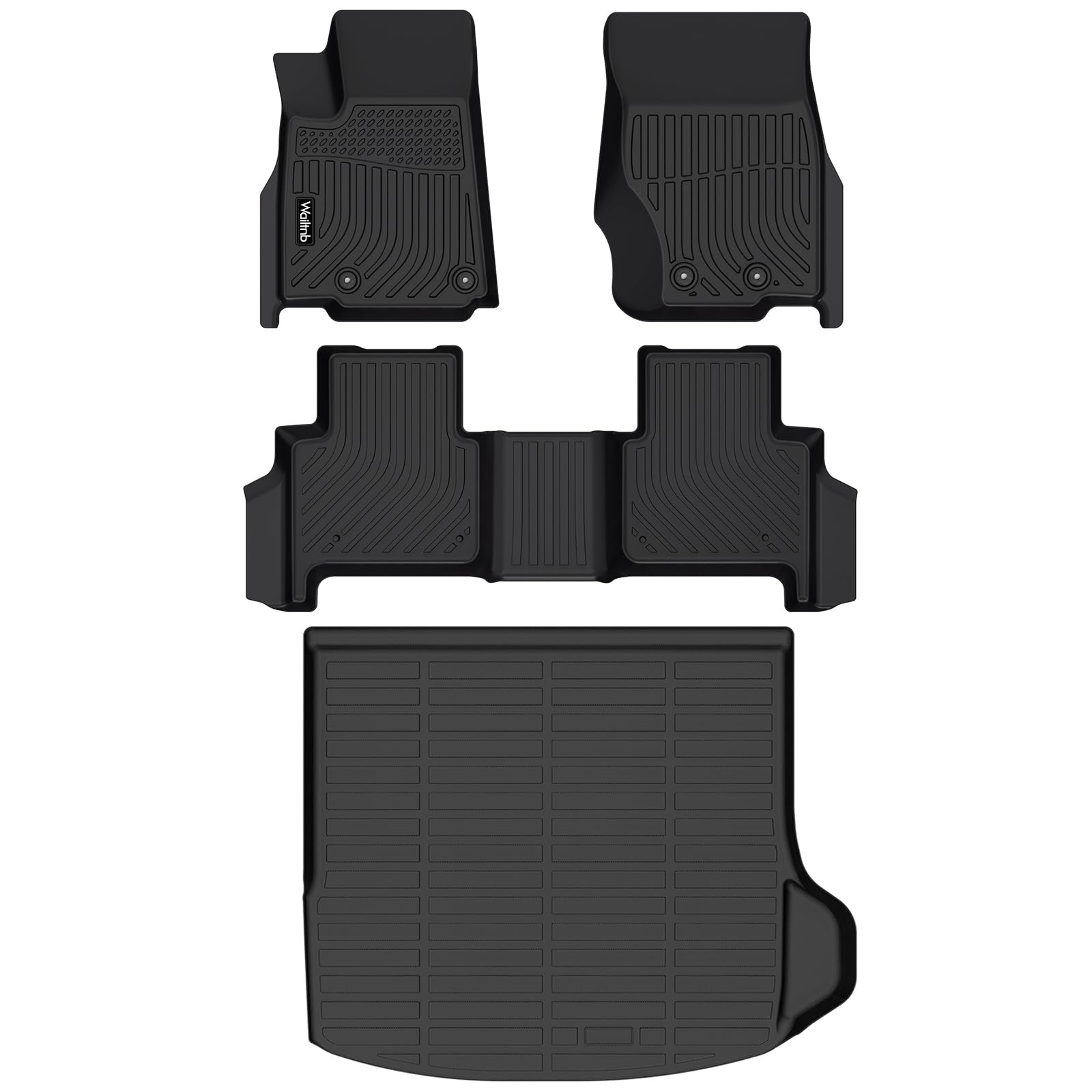 Car Floor Mats & Cargo Trunk Mat Custom for Jeep Grand Cherokee 2022 2023 All Weather Grand Cherokee Rubber Mat Full Set Car Mats Accessories Black