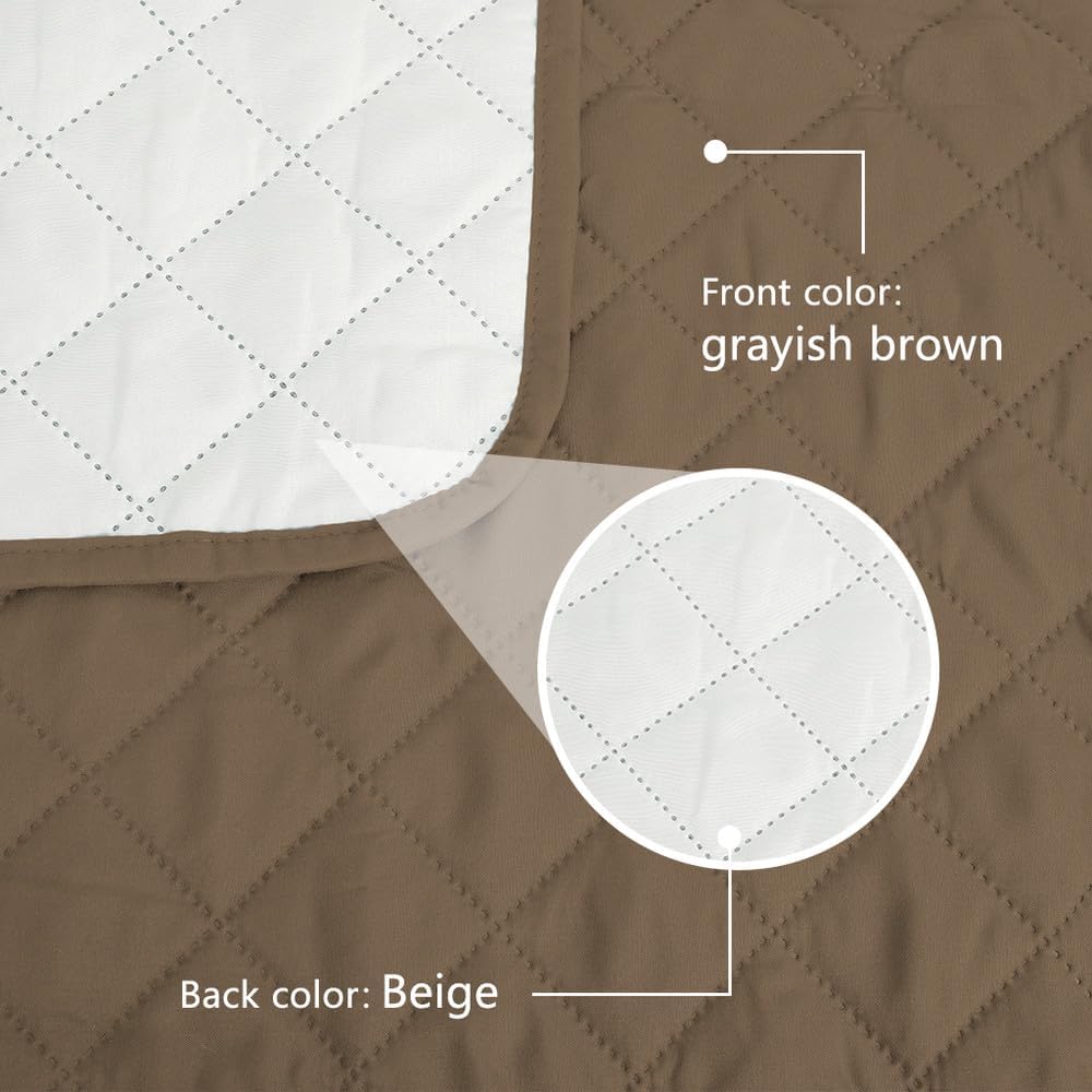 1/2/3/4 Seater Reversible Sofa Cover Sofa Mat Kids Sofa Mat Pet Dog Kids Mat Furniture Protector Slipcovers for Living Room,Gray,Brown,3 and 3 Seater