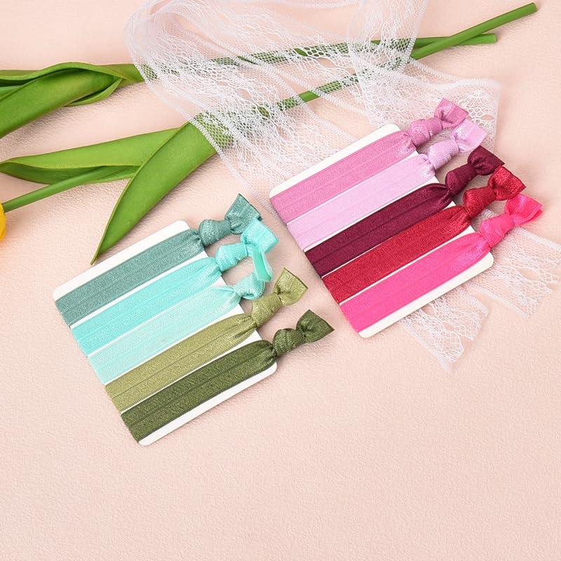 Sisadodo Knotted Hair Ties for Women, 10PCS Coloured Elastic Hair Ties for Girls & Teens, No Crease, Non-Slip - Image 3