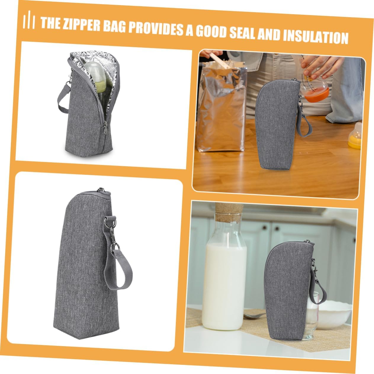 Kisangel 3pcs Insulated Bottle Carrier Bags Portable Thermal Sleeves for Food Storage Travel Compatible with Various Bottle Durable Easy to Carry