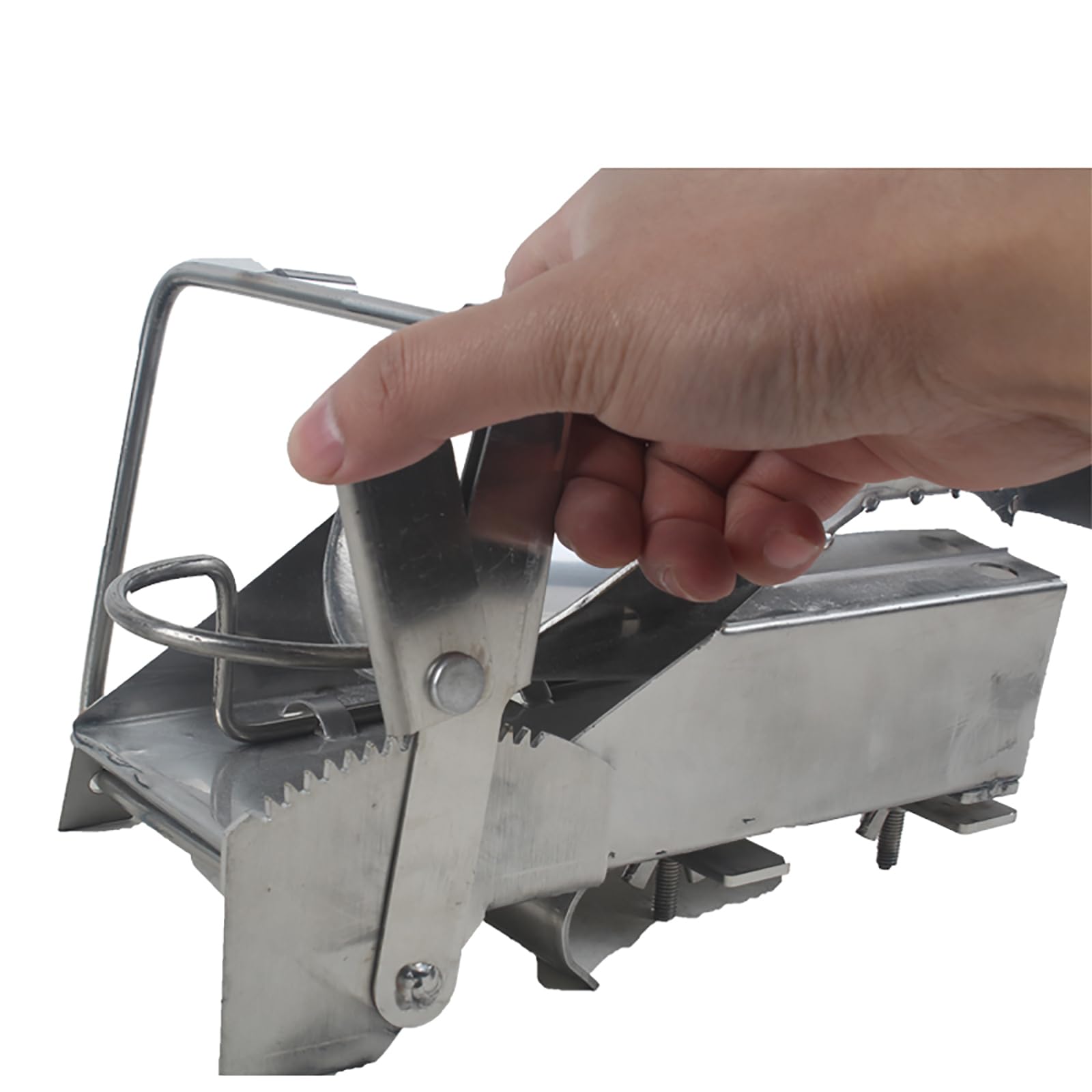 Schweinekastrations-Rack-Werkzeuge, 47,7 x 19,1 cm, Edelstahl-Ferkel-Kastrationsgerät, mit Befestigungsvorrichtung, Einzelbediener, bequeme Bedienung, für feste Schweine-Viehzucht, Ferkel, ca. 20 Tage