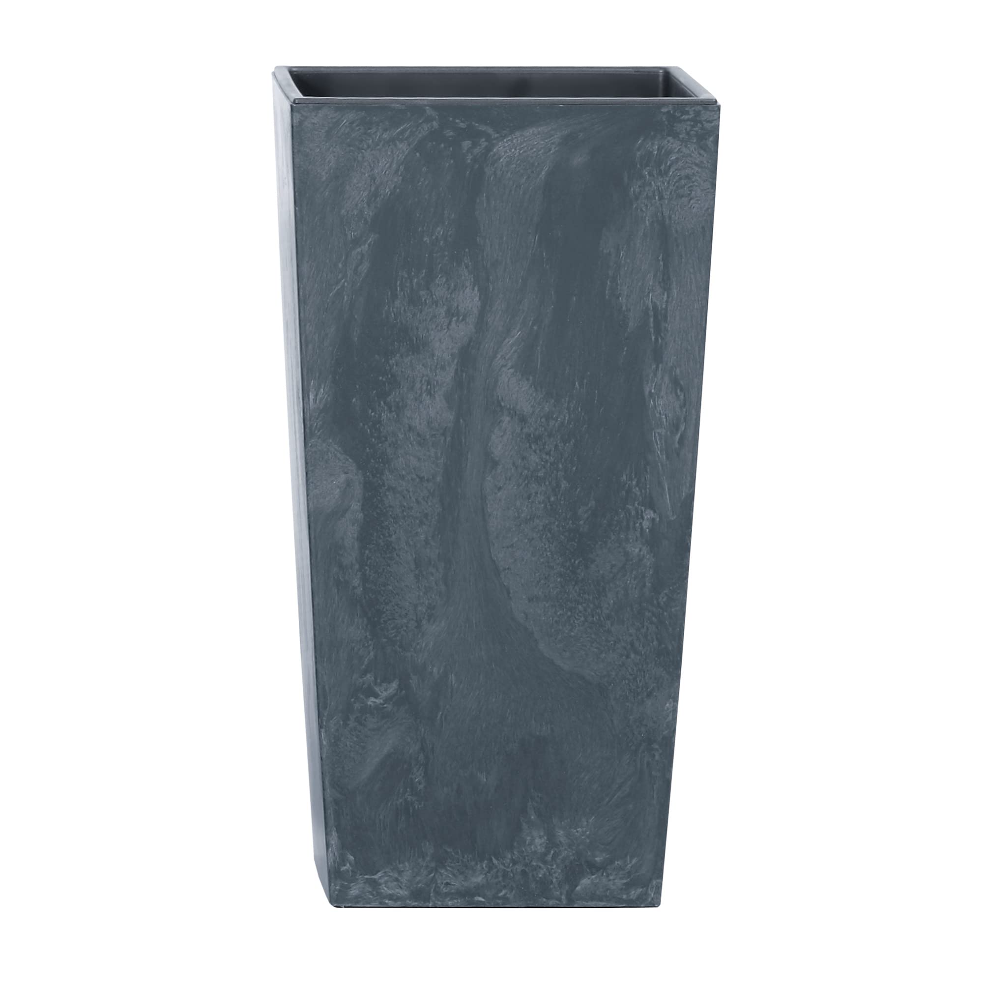 Urbnliving Black Large Tall Concrete Effect Flower Plant Pot Indoor Outdoor Garden Patio Planters (, 265Mm Square)