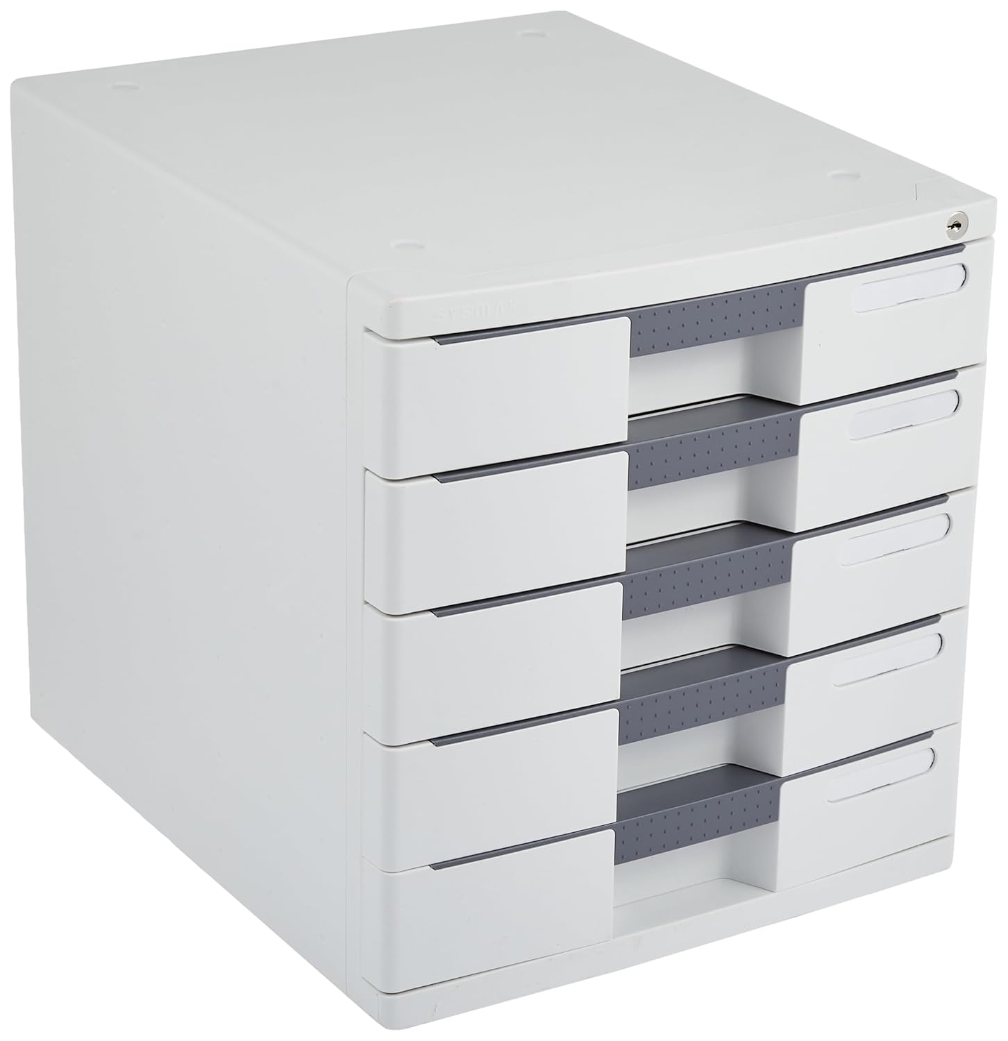 Sysmax New Max File 5 Drawers White & Grey Desk Organizer