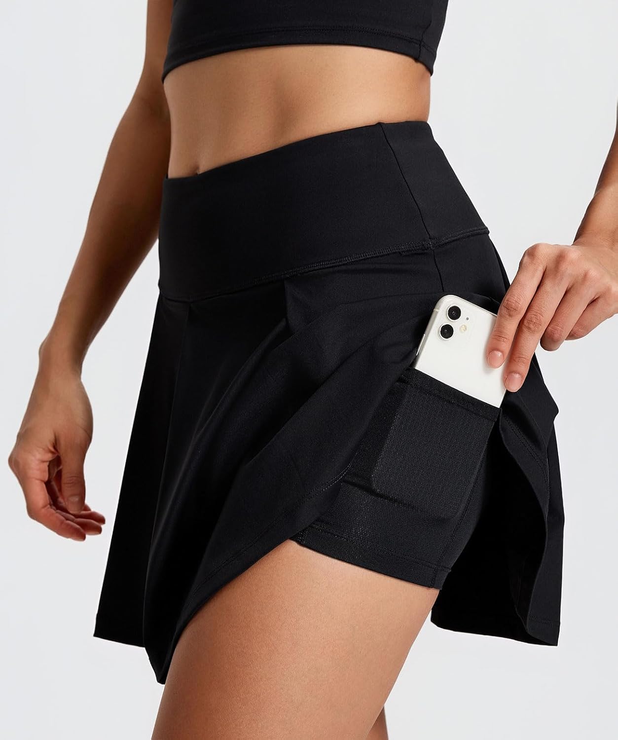 Yogipace Women's 15.5" Pleated Tennis Skirt, Athletic Skort with Built-in Shorts for Pickleball Golf Running, UPF 50+ - Image 4