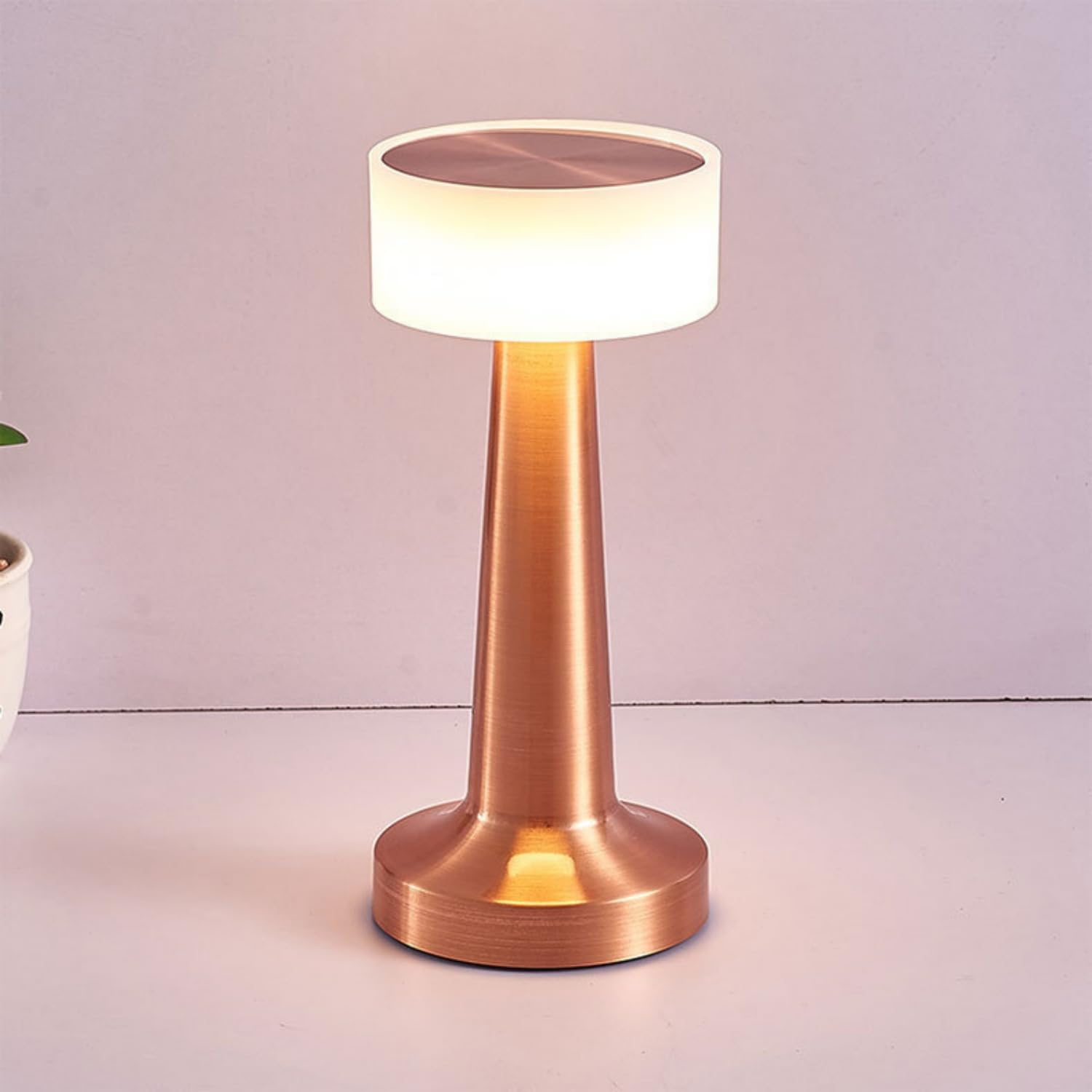 YOU GLOW GIRL Crystal LED Desk lamp, Portable Crystal Desk lamp, Rechargeable LED Desk lamp with 3 Color Changing Light Modes (Bronze)
