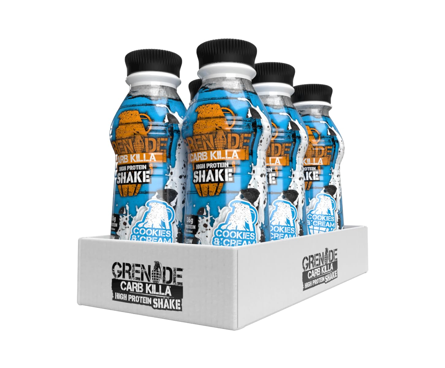 Carb Killa High Protein Shake - 8 x 330ml, Over 24g (Cookies & Cream)