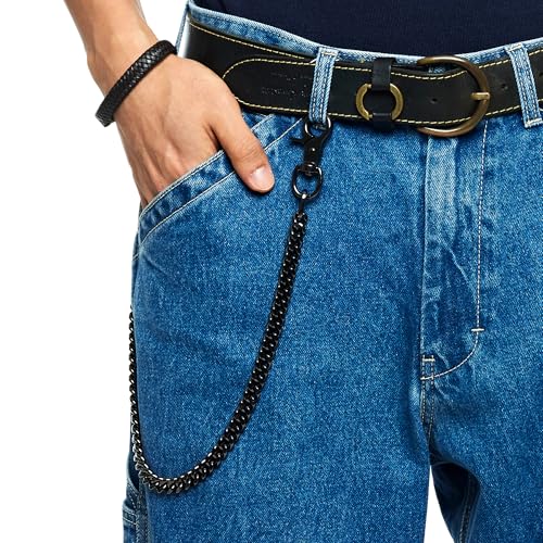 Image of newtro Wallet Chain Men Women Boy Girl, Biker Motorcycle Pants Jean Punk Long Key Chain Black Gold Silver 26 Types