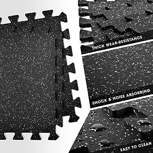 Image of Yes4All Heavy Duty 100% High Density Rubber Floor Tiles Interlocking Mat