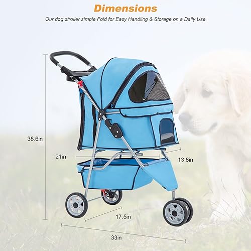 Vista 43 de Paseante BestPet para mascota con apertura para perro y gato. Producto plegable para viaje, Negro