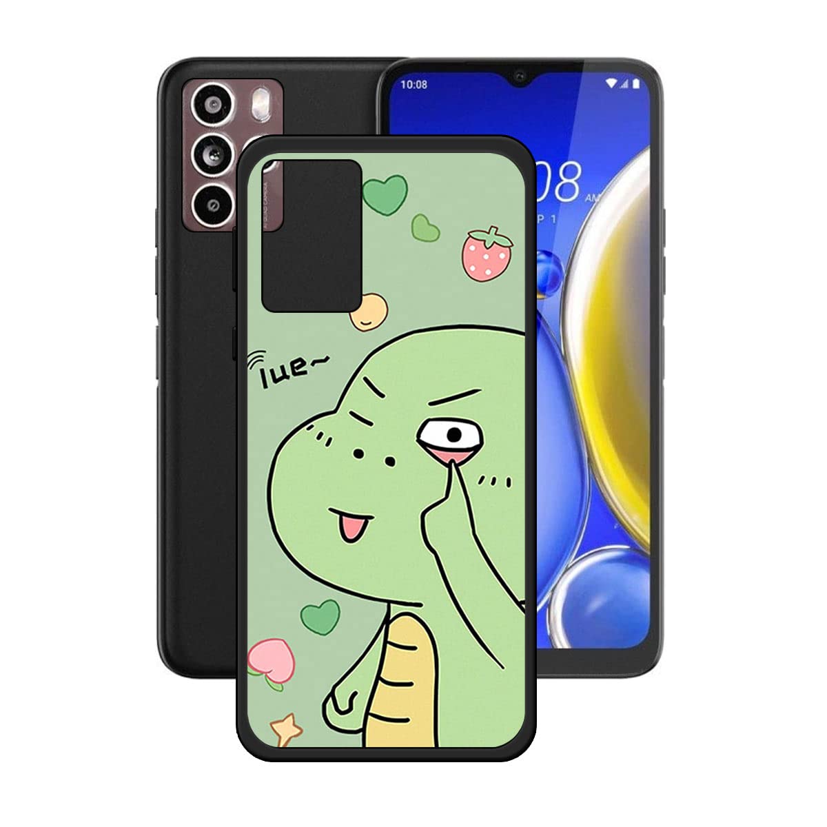 LCEHTOGYE Cover per HTC U23 PRO + Pellicola Protettiva in Vetro Temperato,Nero Custodie Morbido Silicone Case Ultra Sottile TPU Custodia per HTC U23 PRO (6 ,8) - KE175
