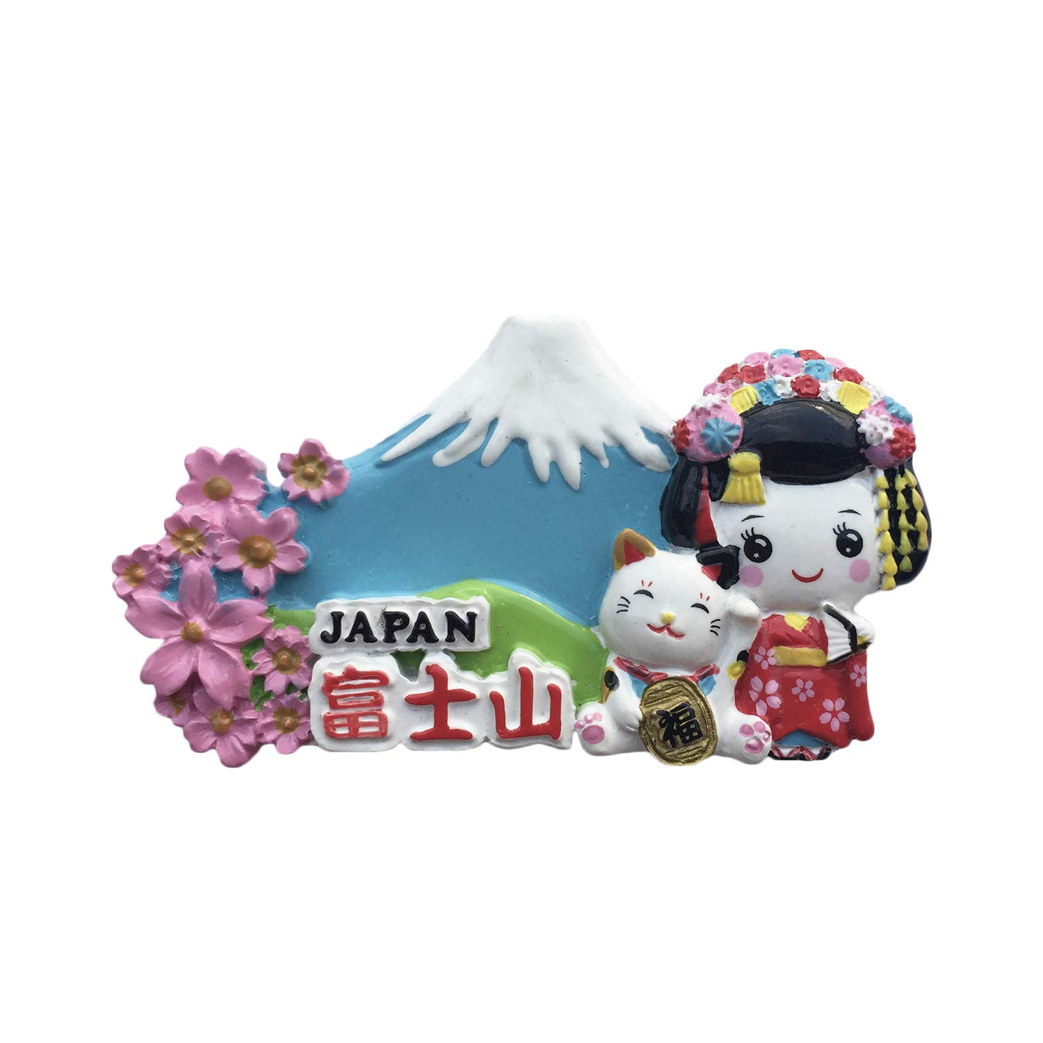 Wedarego Japan Fuji Mountain Japan 3D Fuji Mountain Refrigerator Magnet Resin Travel Souvenirs,Handmade Home & Kitchen Decoration Japan Fridge Magnet Collection Gift