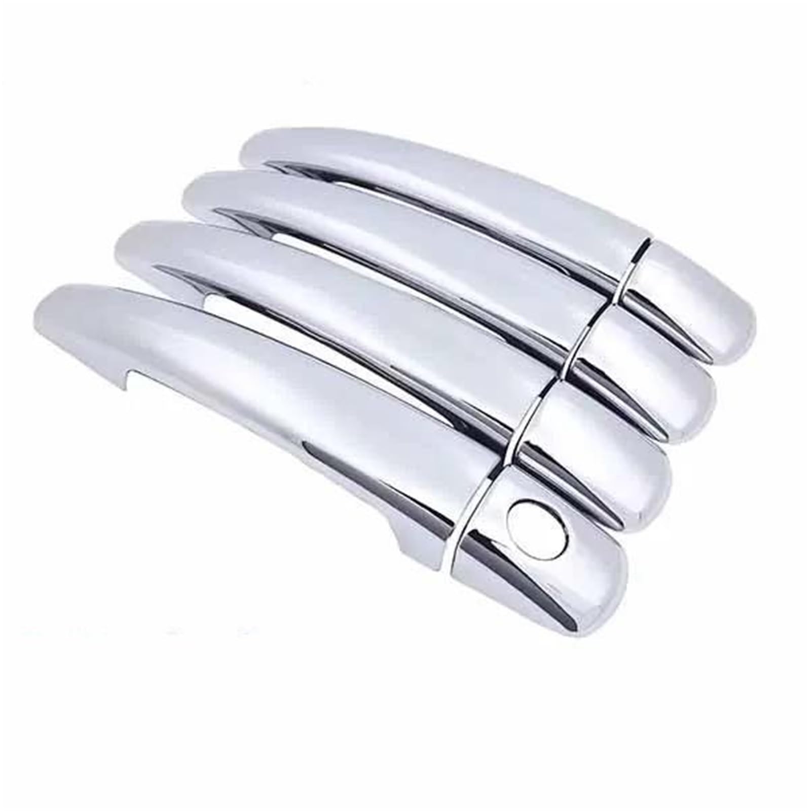 JTWMTY for Peugeot 208 A9 2012~2020 Chrome Door Handle Covers Stickers Car Exterior Scratch Resistant Decorate Accessories(Handle 1 Keyholes)