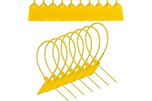 250 Count 9.2-Inch Yellow Tamper-Evident Security Seals for Cable Management