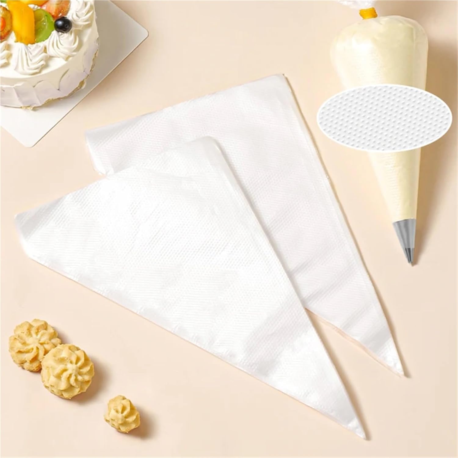 Disposable Piping Bags 600pcs Pastry Piping Sleeves Leak Confectionery Cake Accessories Pocket Syringe Icing Cream Squeezing Baking Decorations(Small)