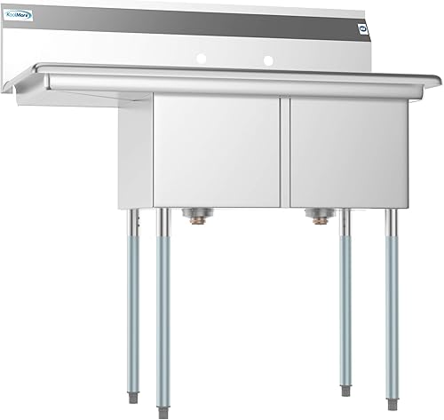 Vista 16 de KoolMore - SB141611-12B3 - Fregadero de cocina comercial NSF con 2 escurridores, tamaño del tazón, 14 x 16 x 11 pulgadas, color plateado