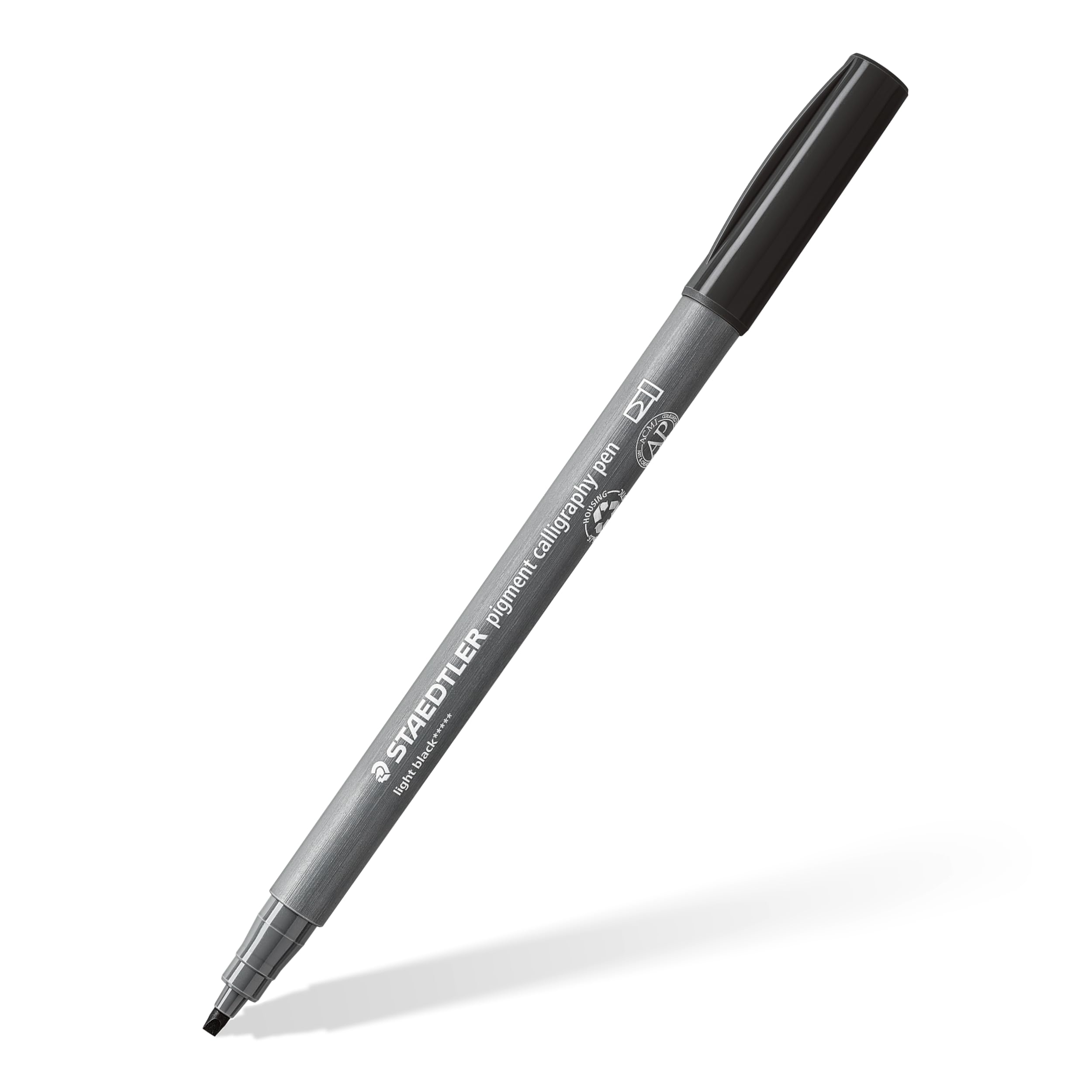 STAEDTLER 375-90 Pigment Arts Calligraphy Pen - Light Black (Box of 10), standard