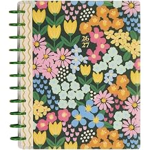 Happy Planner Disc-Bound 12-Month July 2026June 2027 Academic Planner with 3 Extra Months, Big Size, 8.5" x 11", Teacher Layout, Ditzy Garden