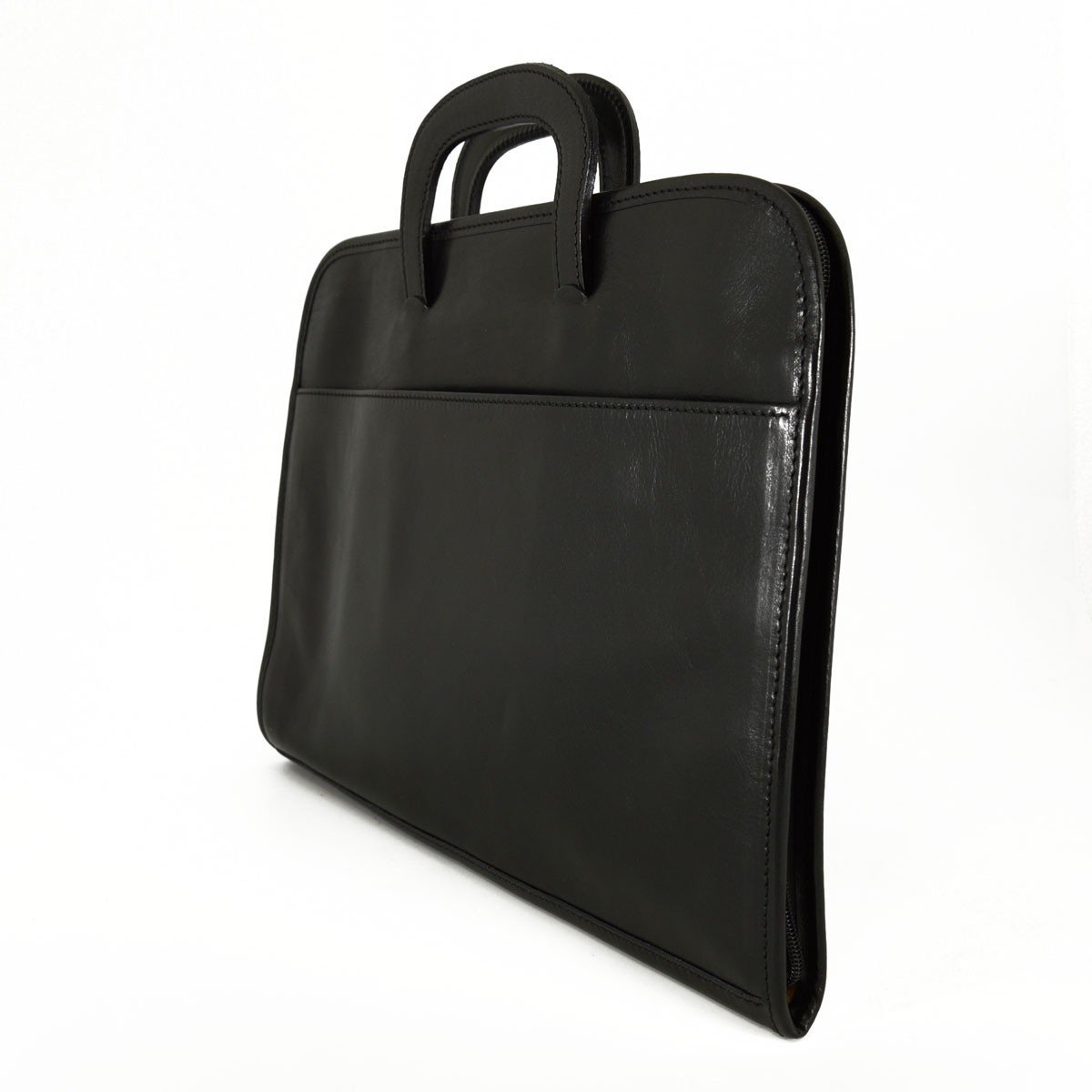 Portadocumenti A4 In Vera Pelle 3 Scomparti Colore Nero - Pelletteria Toscana Made In Italy - Business