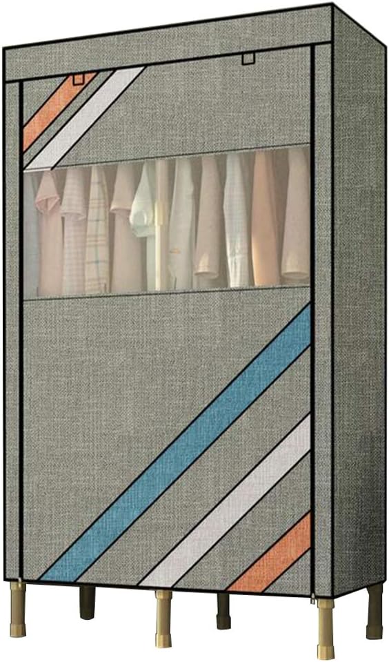 Cloth Wardrobe Clothes Closet, Portable Closet Wardrobe Storage Closet Standing Closet Fabric Cabinet Portable Wardrobe,B_105*50 * 190CM