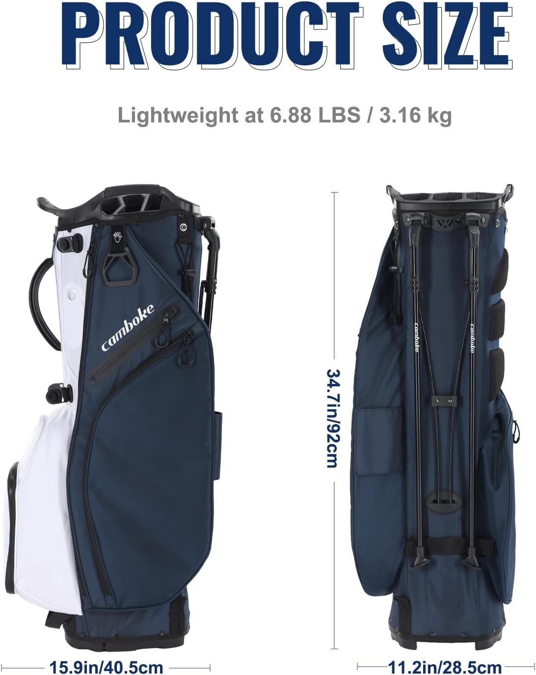 15-Way Golf Stand Bag, Lightweight Golf Bag with Full-Length Dividers&Rubber Top, Golf Club Carry Bag with Cooler Pocket, Dual Strap, Rain Hood for Men Women