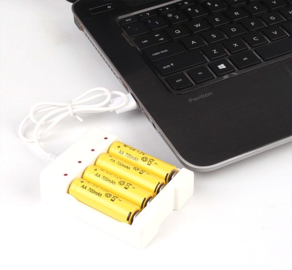 USB 4 Slots Fast Charging Battery Charger Short Circuit for Protection for and AA Rechargeable Battery Station
