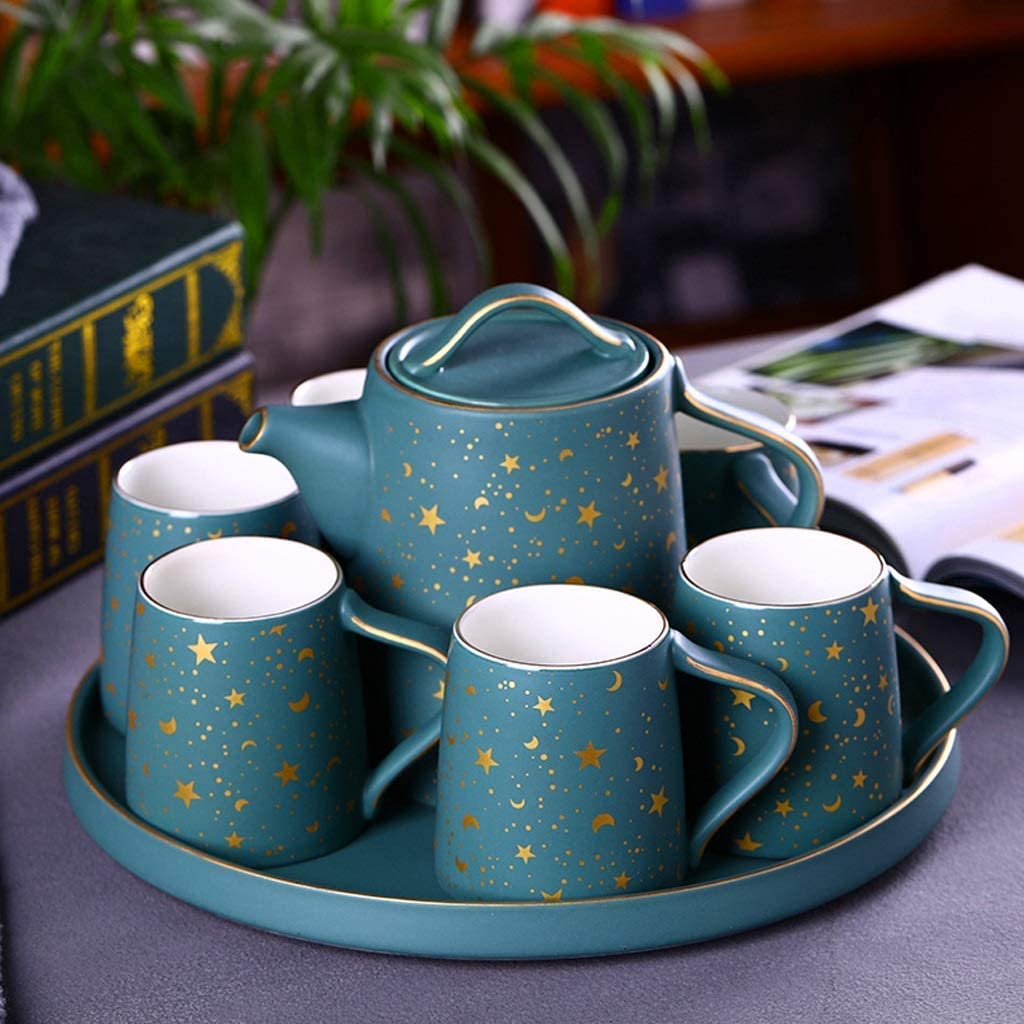 Zestaw Filiżanek Do Herbaty Kawy 8 Sztuk Zestaw Filiżanek Do Herbaty Zestaw Imbryków Z Tacą, Ceramiczny Czajniczek Zestaw Filiżanek Do Kawy Zestaw Do Herbaty Domowej Zestaw Do Kawy