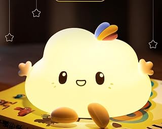 NYRWANA Cloud Light, Night Lamp for Kids, Night Light for Bedroom, Birthday Gift for Kids, Cute Table Lamp, Silicone Recha... Price In India