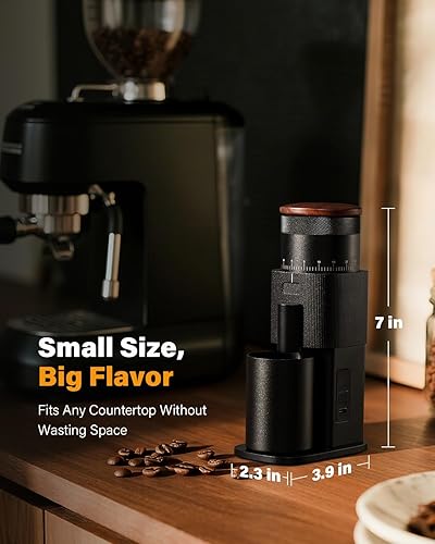 Miniatura 9 de SHARDOR Molinillo de café monodosis totalmente metálico motor de CC silencioso, molinillo de espresso de uso doméstico, molinillo de café con