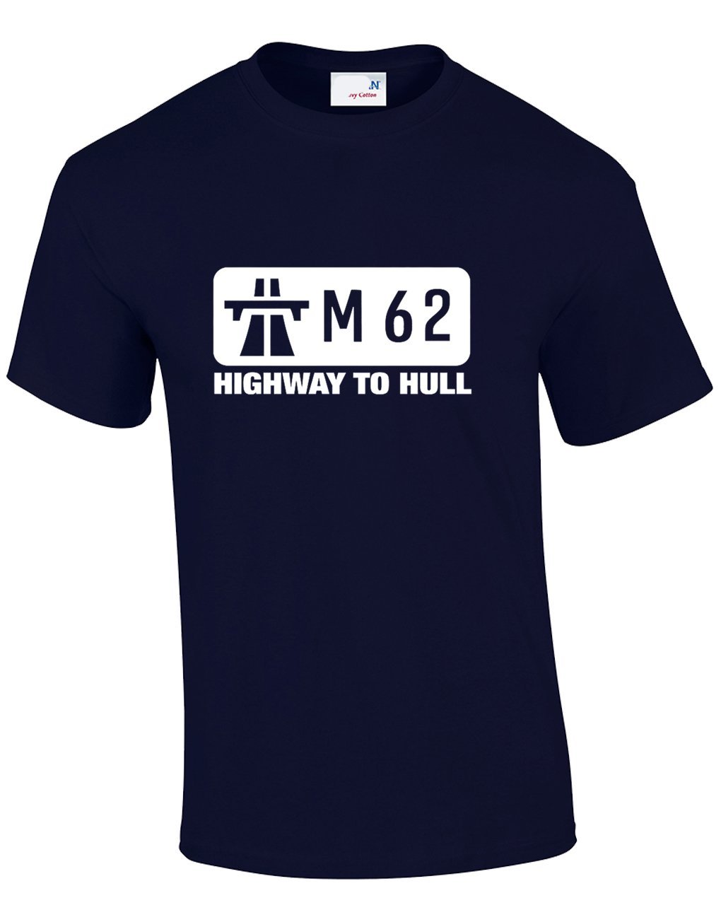 Crown Designs M62 Highway to Hull Funny Cool for Men & Teenagers T-Shirts Tops - Navy/Large