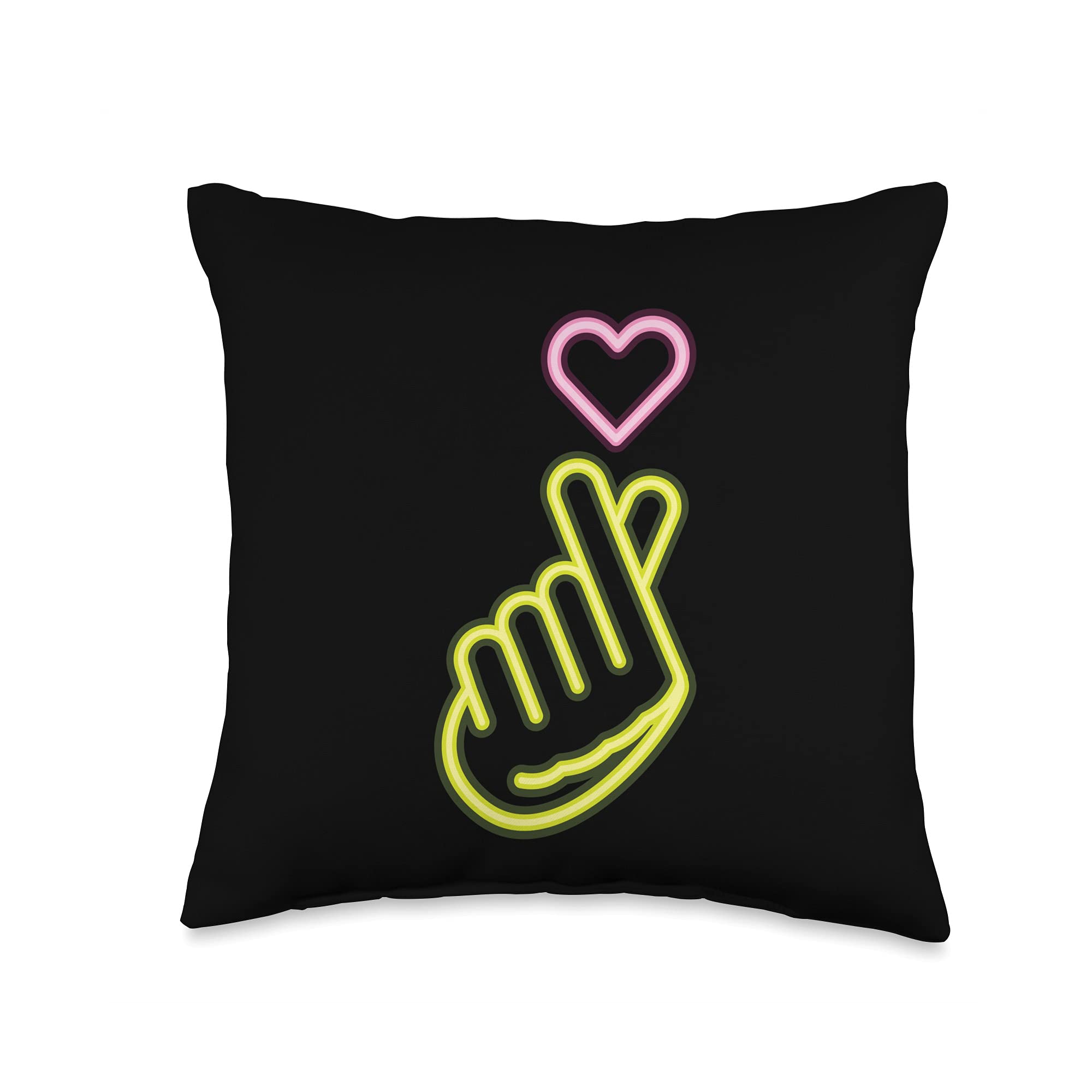 K-Pop KPop&Fans Gifts Items K-Pop Hand Symbol Kpop Heart South Korea Music Throw Pillow, 16x16, Multicolor